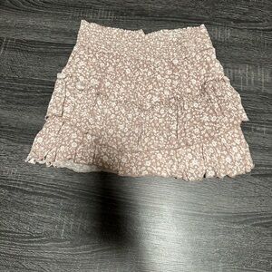 Floral Ruffle Mini Skirt